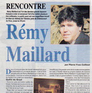 Pressbook - Rémi Maillard, lacquer artist decorator